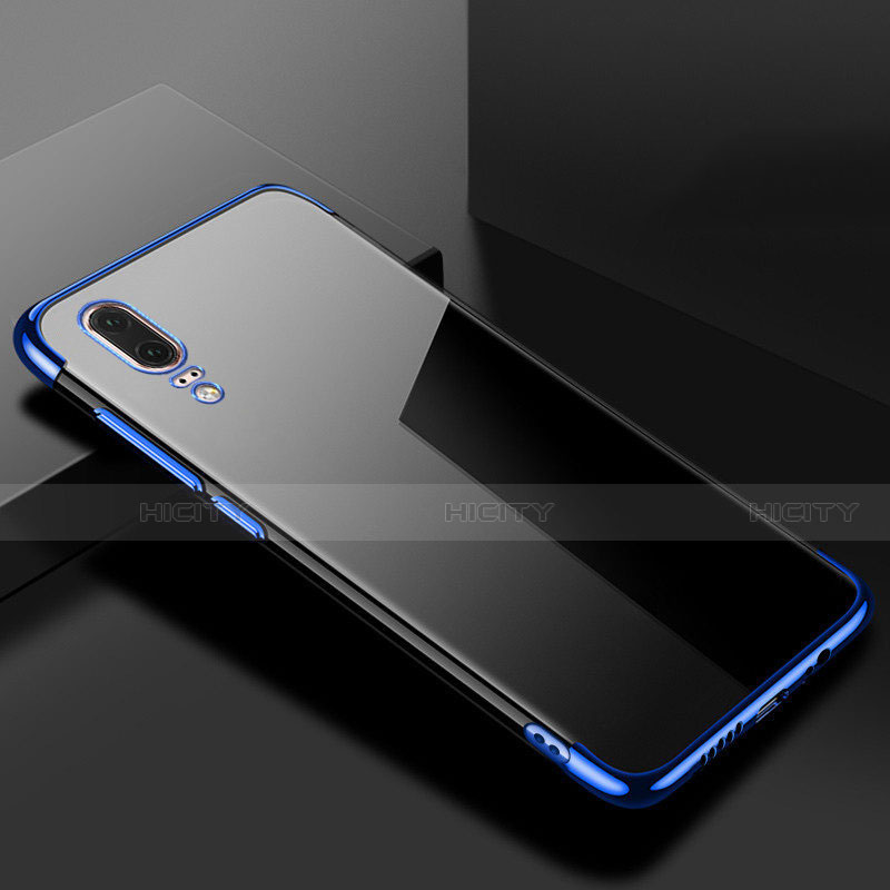 Funda Silicona Ultrafina Carcasa Transparente S07 para Huawei P20 Azul