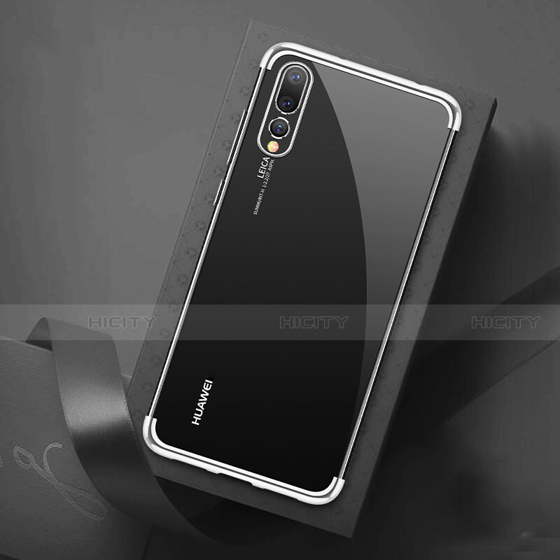 Funda Silicona Ultrafina Carcasa Transparente S07 para Huawei P20 Pro Plata