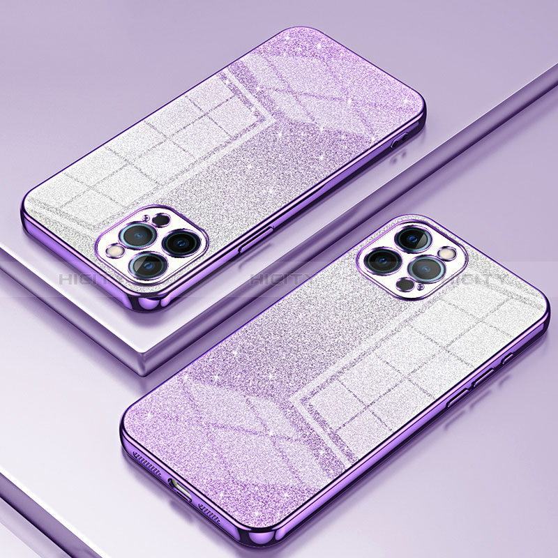 Funda Silicona Ultrafina Carcasa Transparente SY1 para Apple iPhone 12 Pro Morado