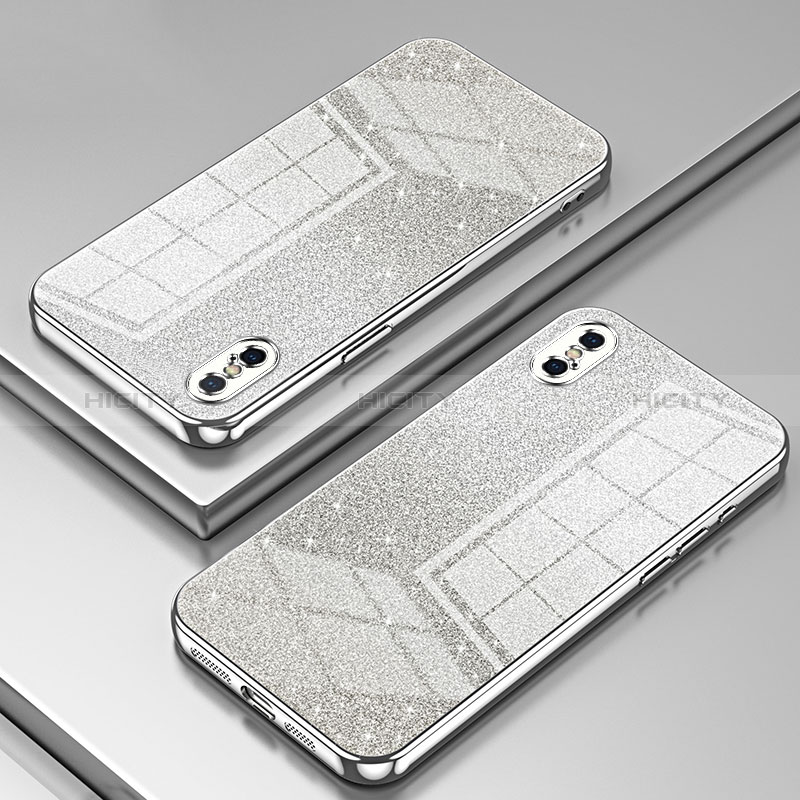 Funda Silicona Ultrafina Carcasa Transparente SY1 para Apple iPhone Xs Max Plata
