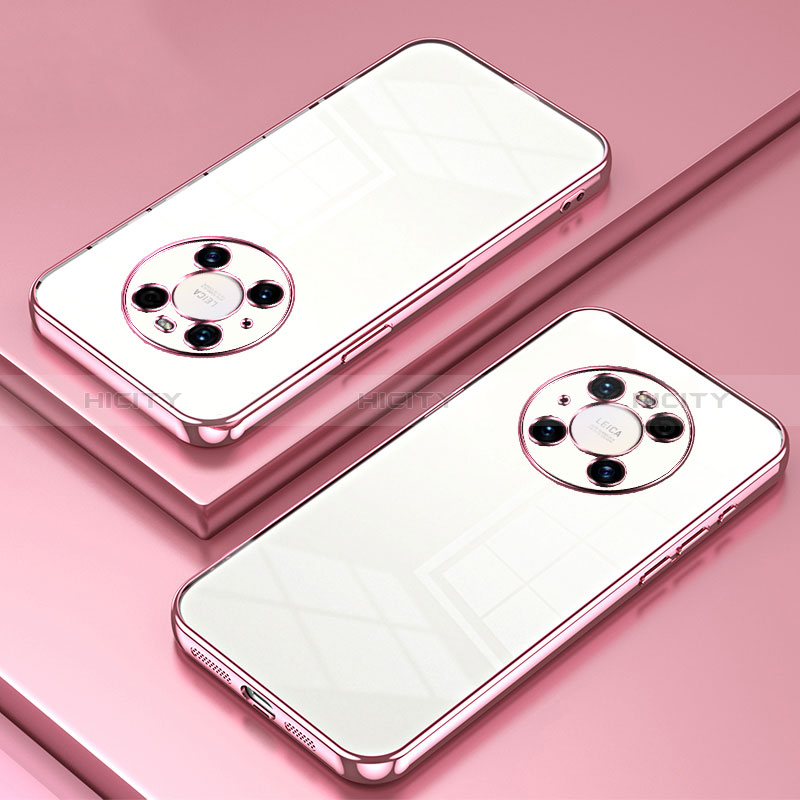 Funda Silicona Ultrafina Carcasa Transparente SY1 para Huawei Mate 40 Pro Oro Rosa