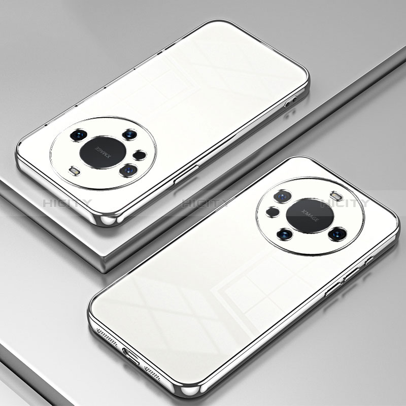 Funda Silicona Ultrafina Carcasa Transparente SY1 para Huawei Mate 40 Pro+ Plus Plata