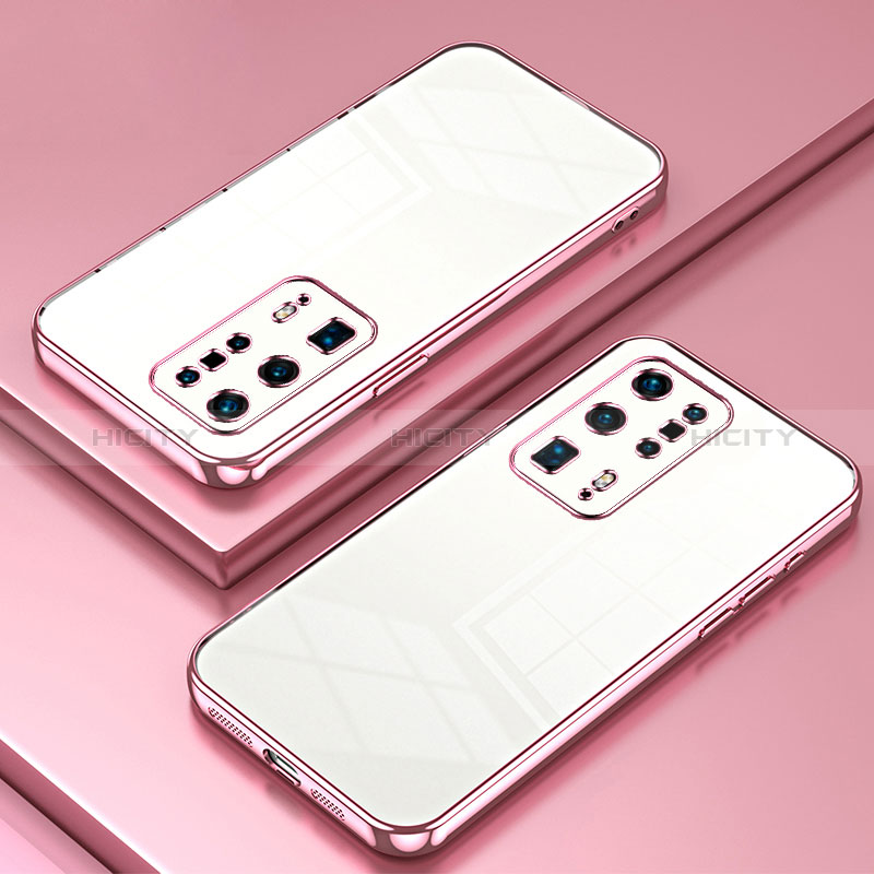 Funda Silicona Ultrafina Carcasa Transparente SY1 para Huawei P40 Pro+ Plus Oro Rosa
