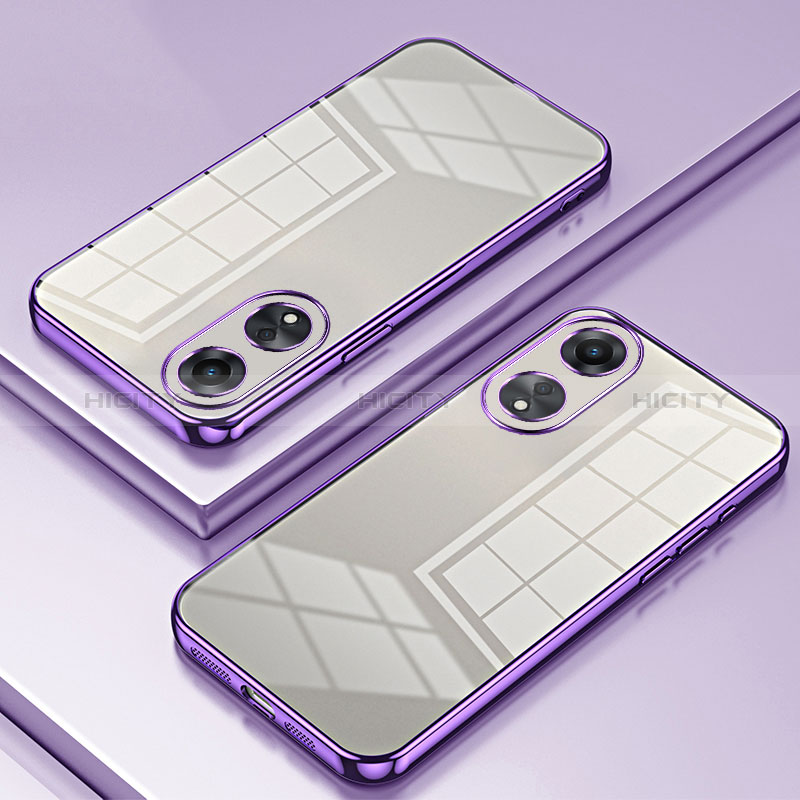 Funda Silicona Ultrafina Carcasa Transparente SY1 para Oppo A78 5G Morado