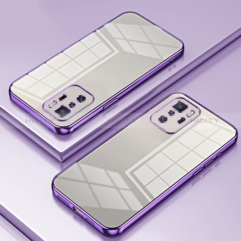 Funda Silicona Ultrafina Carcasa Transparente SY1 para Xiaomi Redmi Note 10 Pro 5G Morado