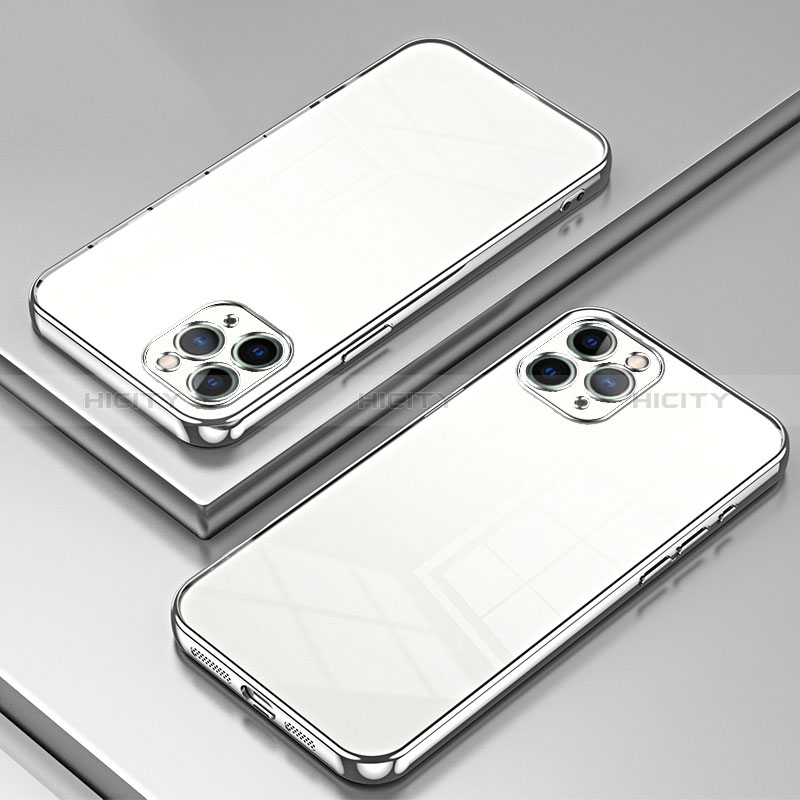 Funda Silicona Ultrafina Carcasa Transparente SY2 para Apple iPhone 11 Pro Max Plata