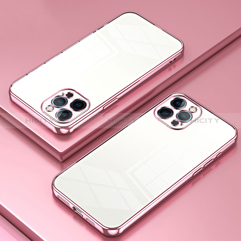 Funda Silicona Ultrafina Carcasa Transparente SY2 para Apple iPhone 12 Pro Oro Rosa