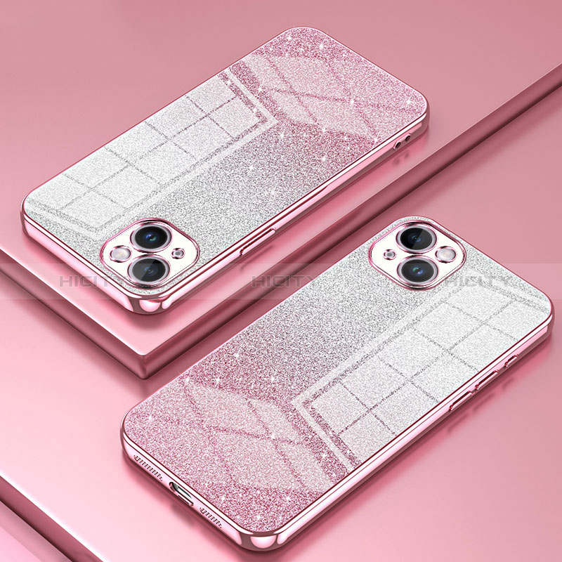 Funda Silicona Ultrafina Carcasa Transparente SY2 para Apple iPhone 14 Oro Rosa