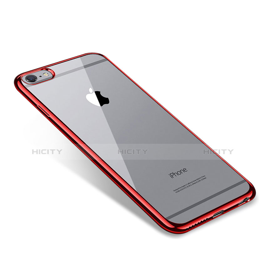 Funda Silicona Ultrafina Carcasa Transparente T09 para Apple iPhone 6S Plus Rojo