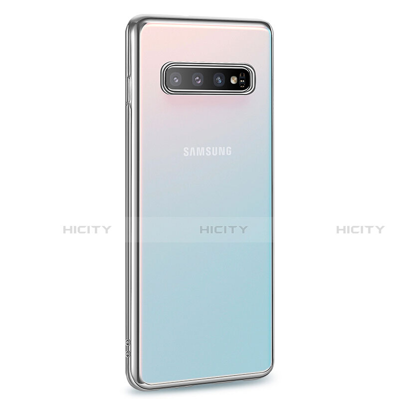 Funda Silicona Ultrafina Carcasa Transparente U03 para Samsung Galaxy S10 Plus Plata