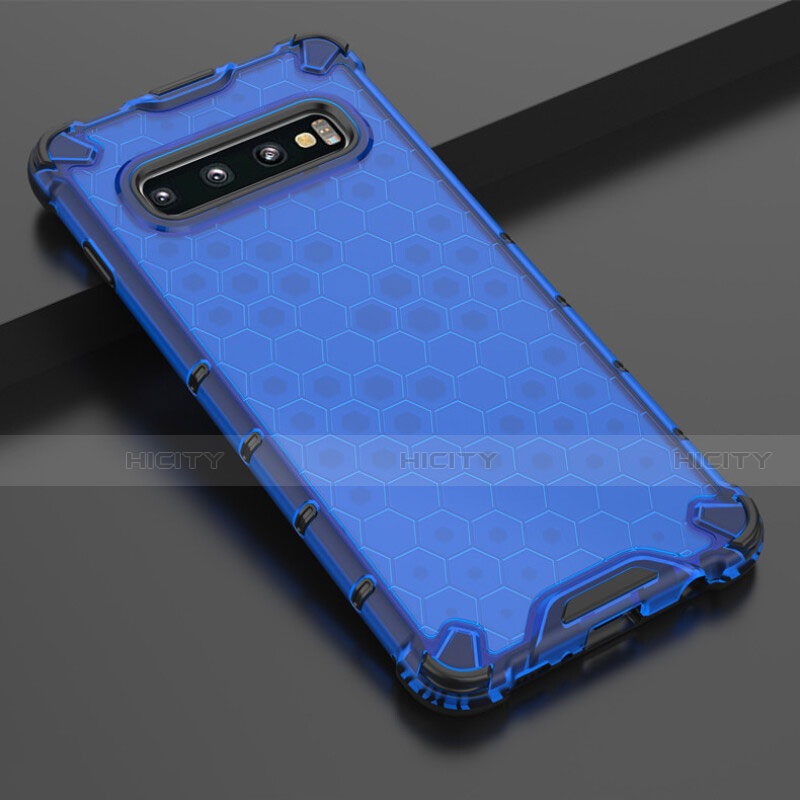 Funda Silicona Ultrafina Carcasa Transparente U04 para Samsung Galaxy S10 Plus Azul