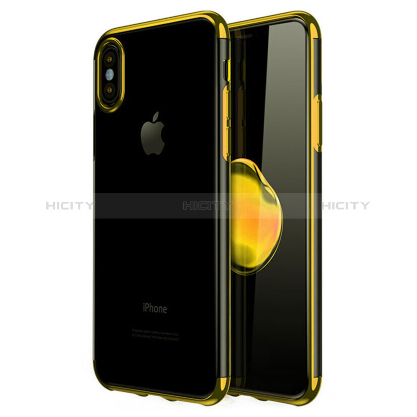 Funda Silicona Ultrafina Carcasa Transparente V02 para Apple iPhone Xs Max Oro