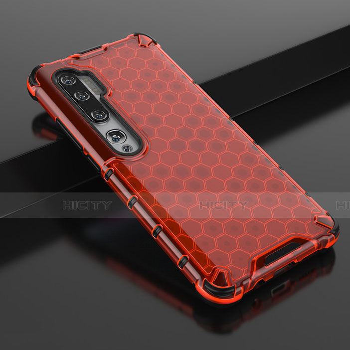 Funda Silicona Ultrafina Carcasa Transparente Z01 para Xiaomi Mi Note 10 Pro Rojo