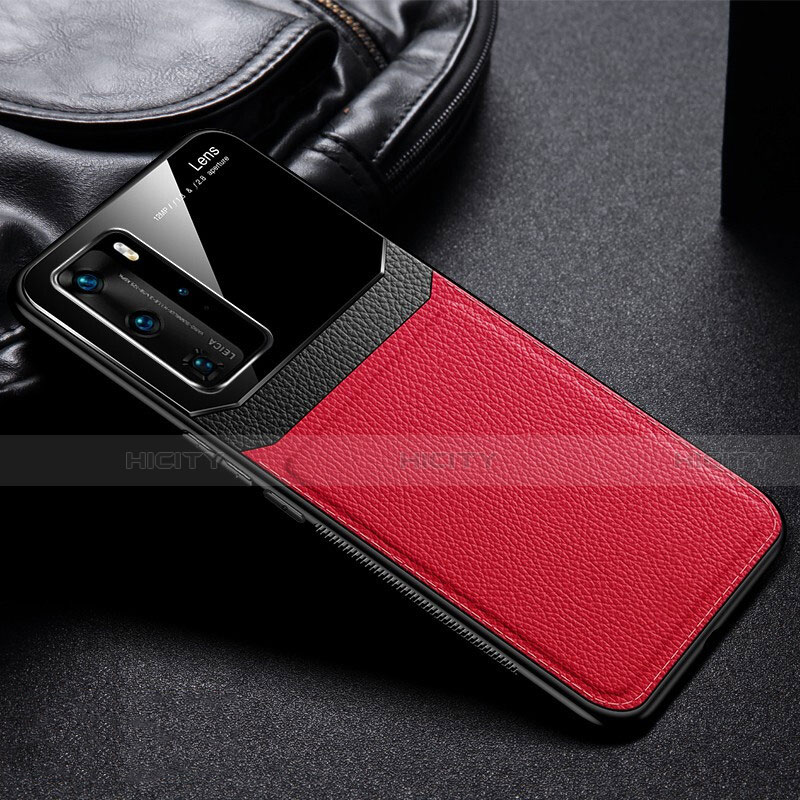 Funda Silicona Ultrafina Goma 360 Grados Carcasa C01 para Huawei P40 Pro Rojo