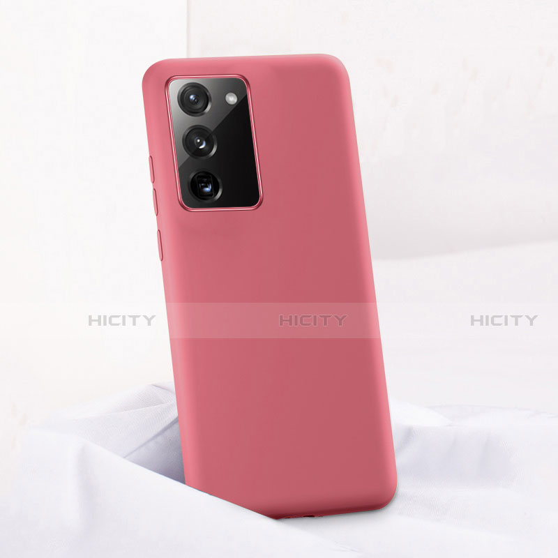 Funda Silicona Ultrafina Goma 360 Grados Carcasa C01 para Samsung Galaxy Note 20 5G Rojo Rosa