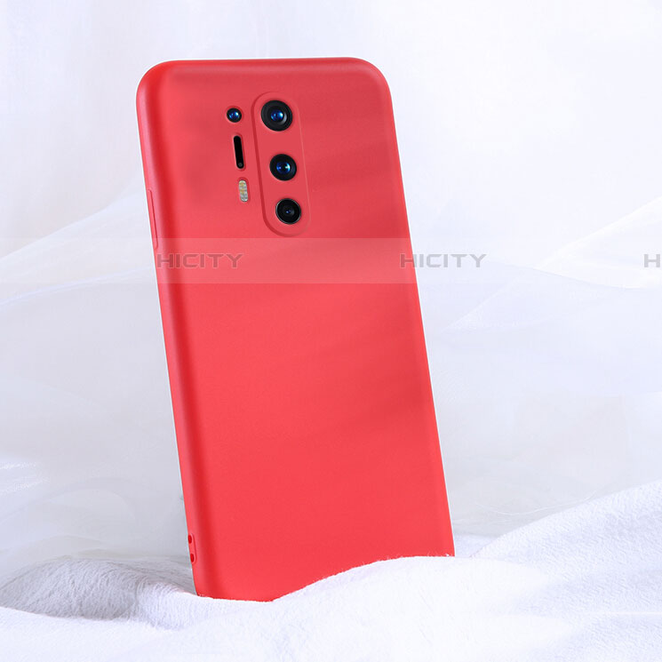 Funda Silicona Ultrafina Goma 360 Grados Carcasa C02 para OnePlus 8 Pro Rojo