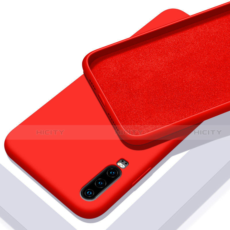 Funda Silicona Ultrafina Goma 360 Grados Carcasa C03 para Huawei P30 Rojo