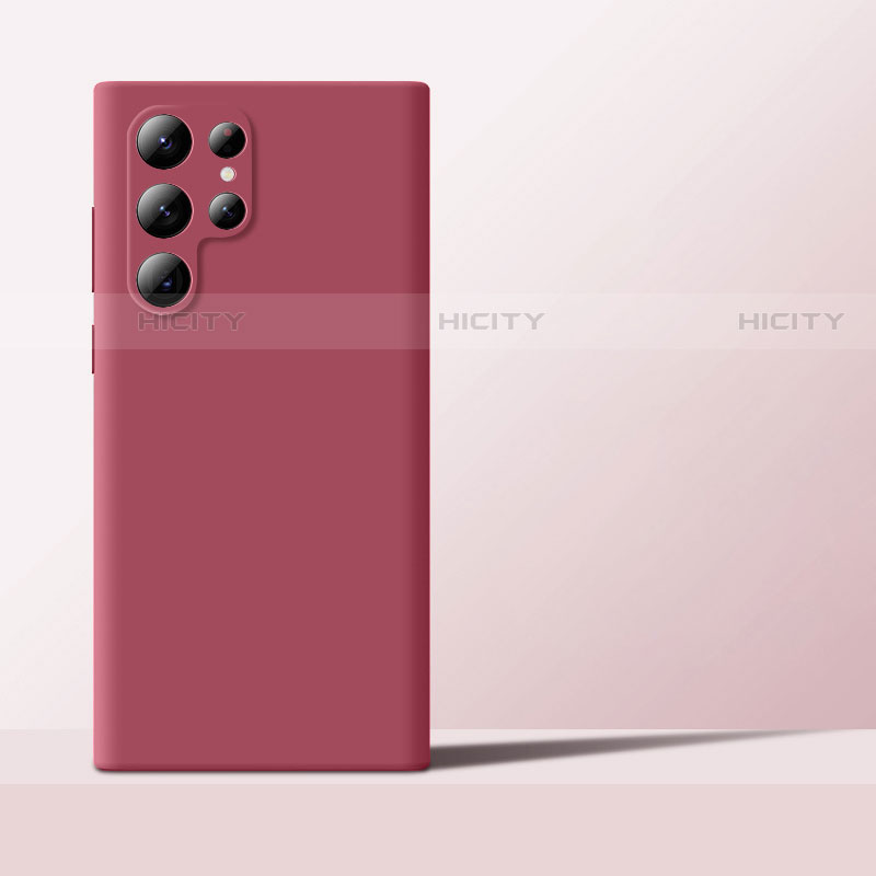 Funda Silicona Ultrafina Goma 360 Grados Carcasa D01 para Samsung Galaxy S21 Ultra 5G Rojo Rosa
