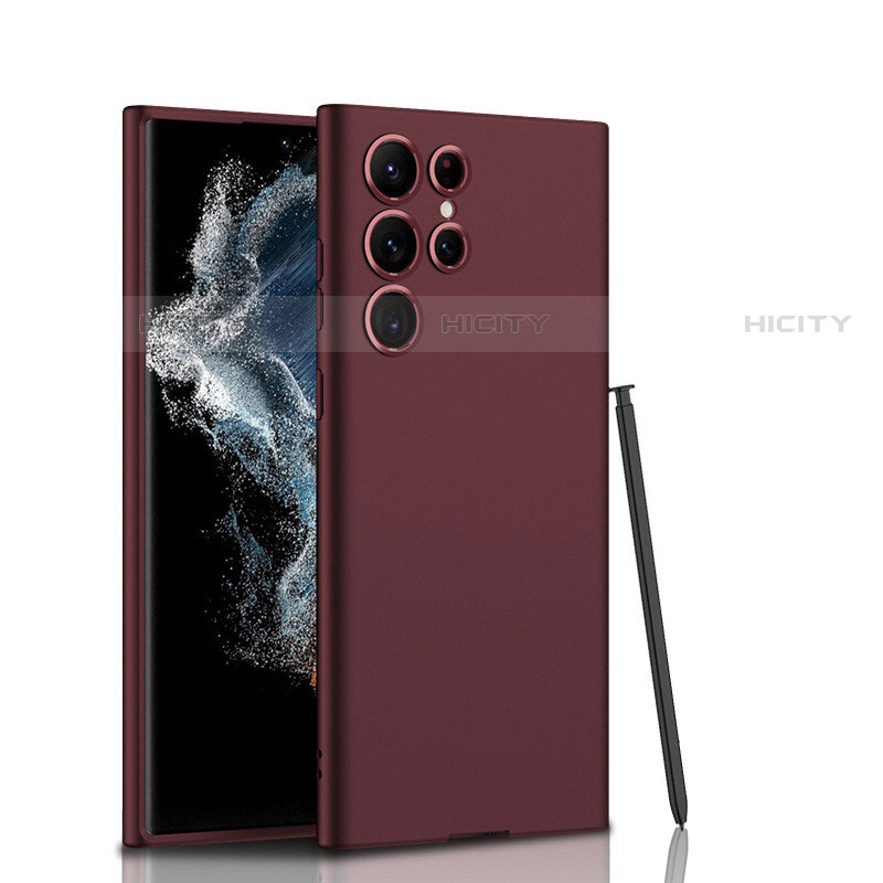 Funda Silicona Ultrafina Goma 360 Grados Carcasa D02 para Samsung Galaxy S21 Ultra 5G Rojo Rosa