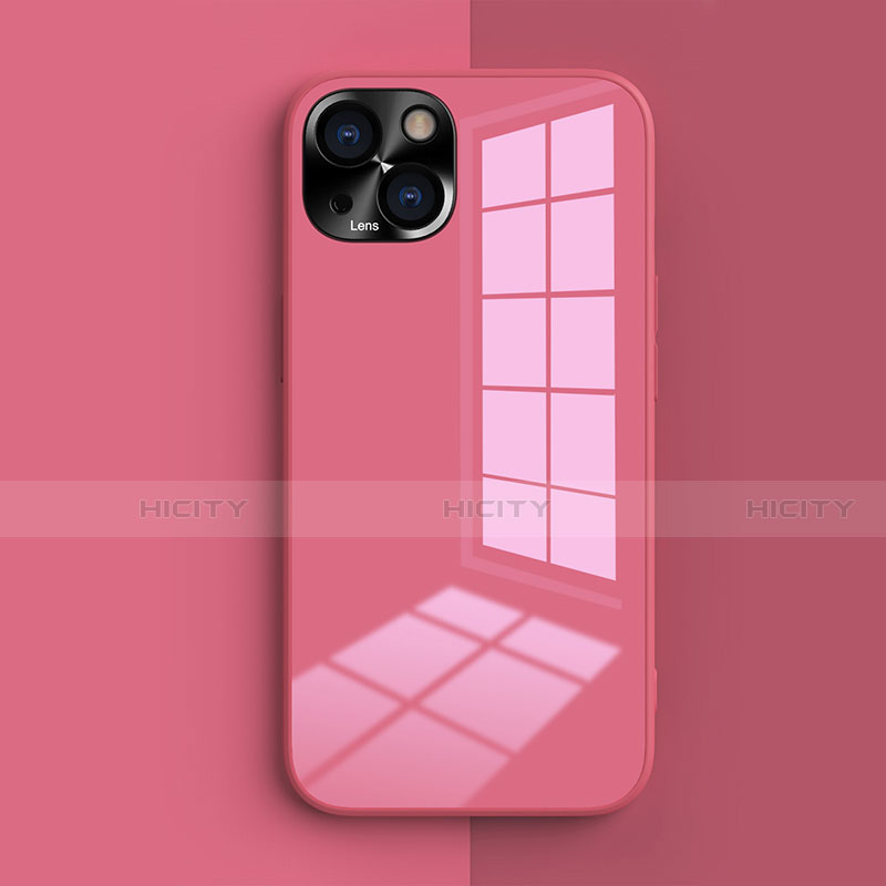 Funda Silicona Ultrafina Goma 360 Grados Carcasa G01 para Apple iPhone 14 Plus Rosa Roja