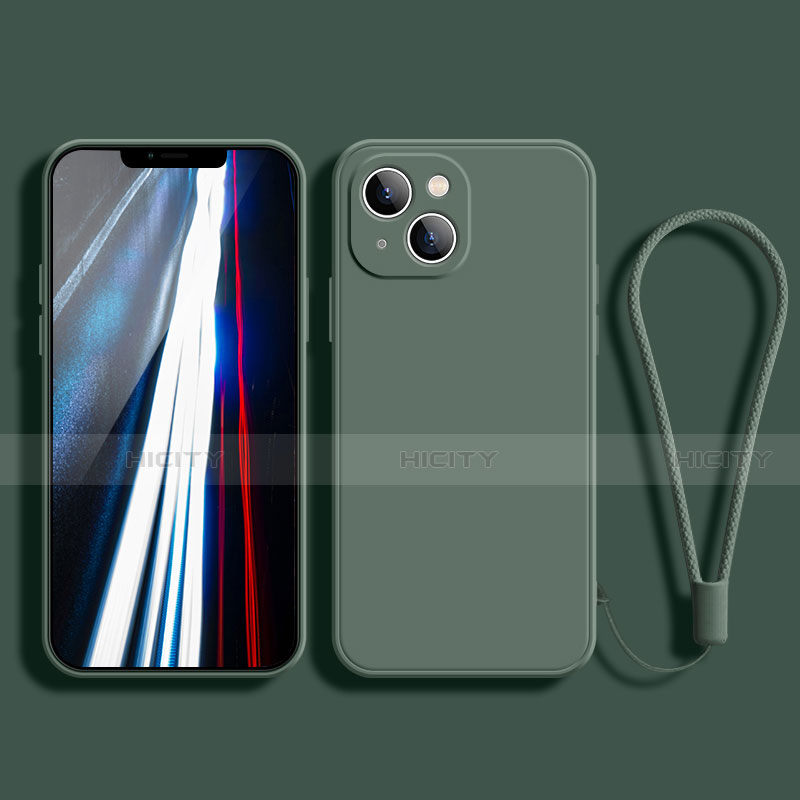 Funda Silicona Ultrafina Goma 360 Grados Carcasa G02 para Apple iPhone 13 Verde