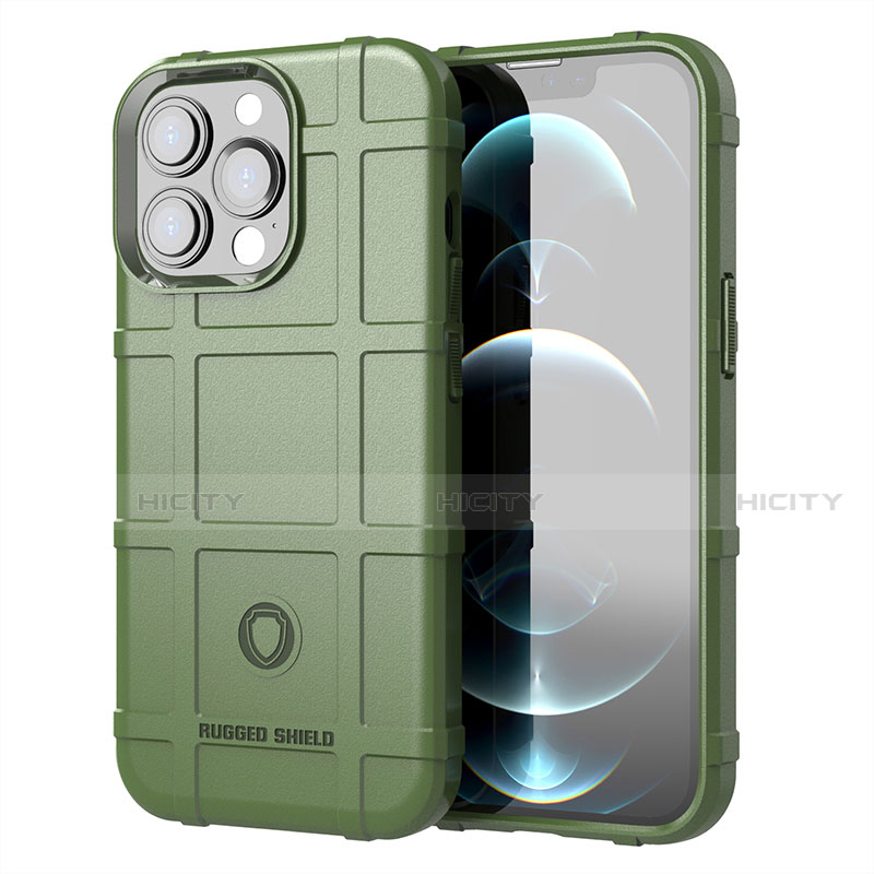 Funda Silicona Ultrafina Goma 360 Grados Carcasa G05 para Apple iPhone 13 Pro Verde