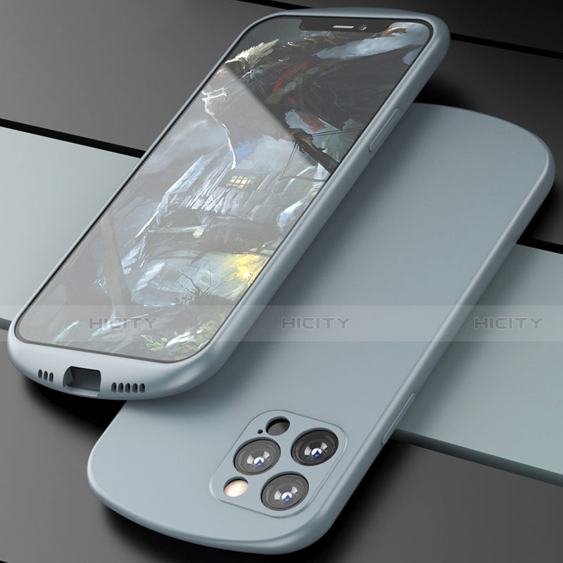 Funda Silicona Ultrafina Goma 360 Grados Carcasa N01 para Apple iPhone 12 Pro Max Gris