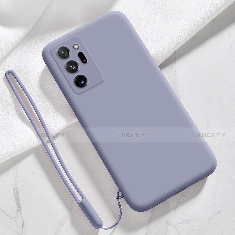 Funda Silicona Ultrafina Goma 360 Grados Carcasa N03 para Samsung Galaxy Note 20 Ultra 5G Gris Lavanda