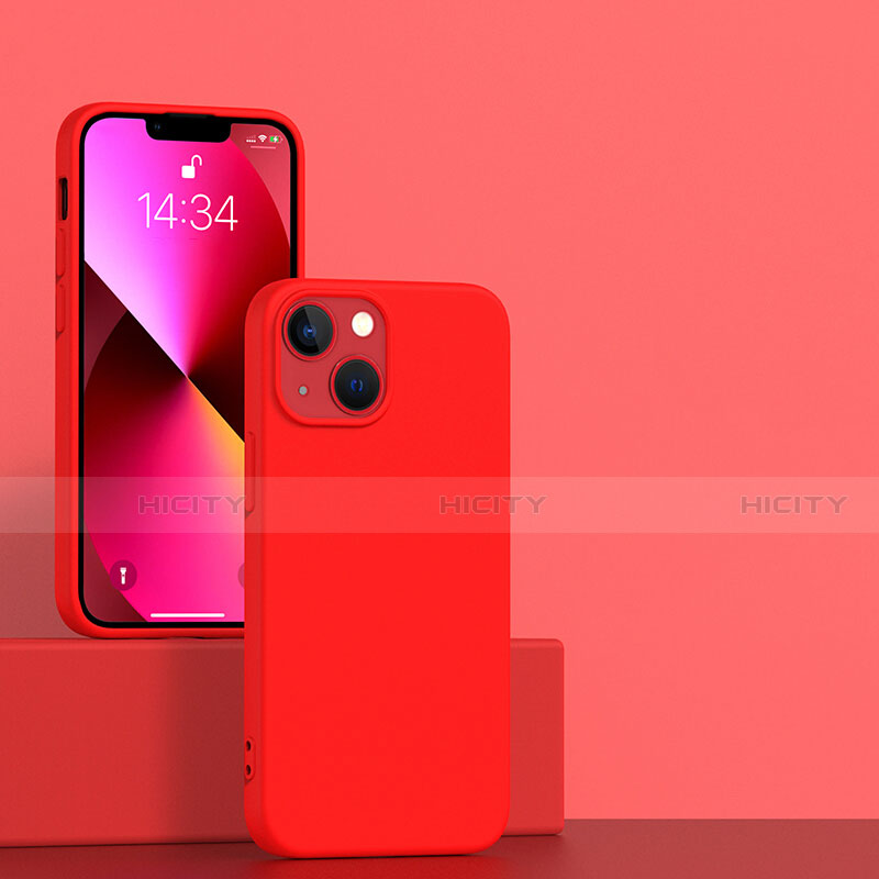 Funda Silicona Ultrafina Goma 360 Grados Carcasa para Apple iPhone 13 Mini Rojo