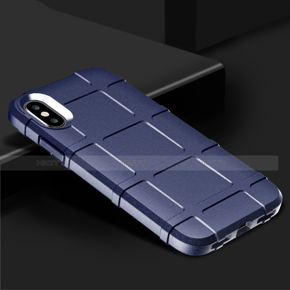 Funda Silicona Ultrafina Goma 360 Grados Carcasa para Apple iPhone X Azul