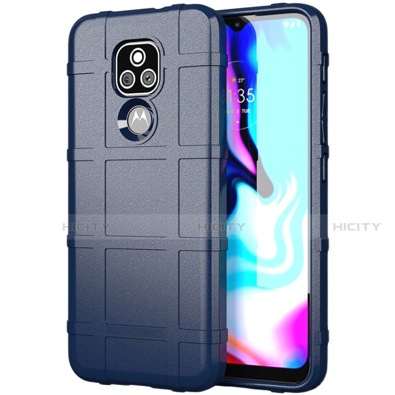 Funda Silicona Ultrafina Goma 360 Grados Carcasa para Motorola Moto E7 Plus Azul