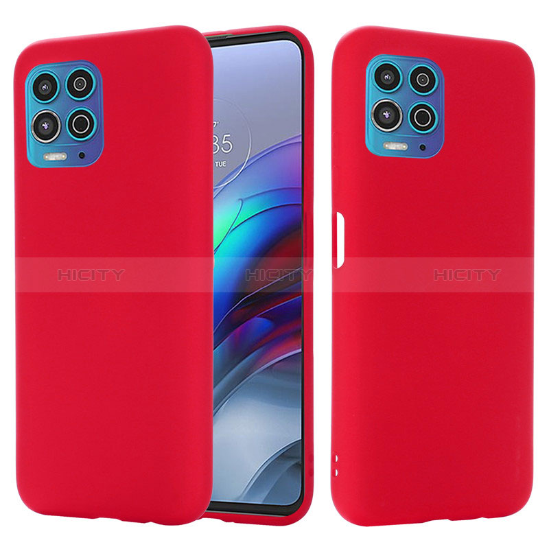 Funda Silicona Ultrafina Goma 360 Grados Carcasa para Motorola Moto G100 5G Rojo