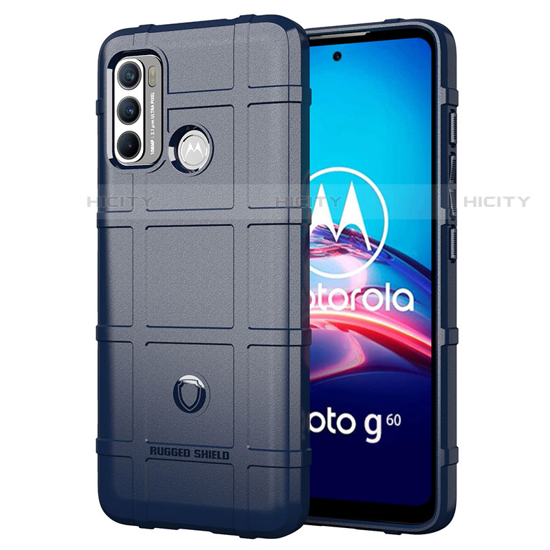 Funda Silicona Ultrafina Goma 360 Grados Carcasa para Motorola Moto G60 Azul