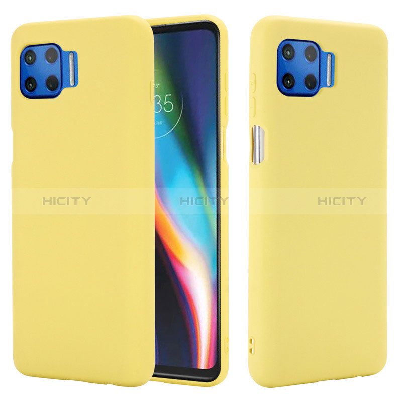 Funda Silicona Ultrafina Goma 360 Grados Carcasa para Motorola Moto One 5G Amarillo