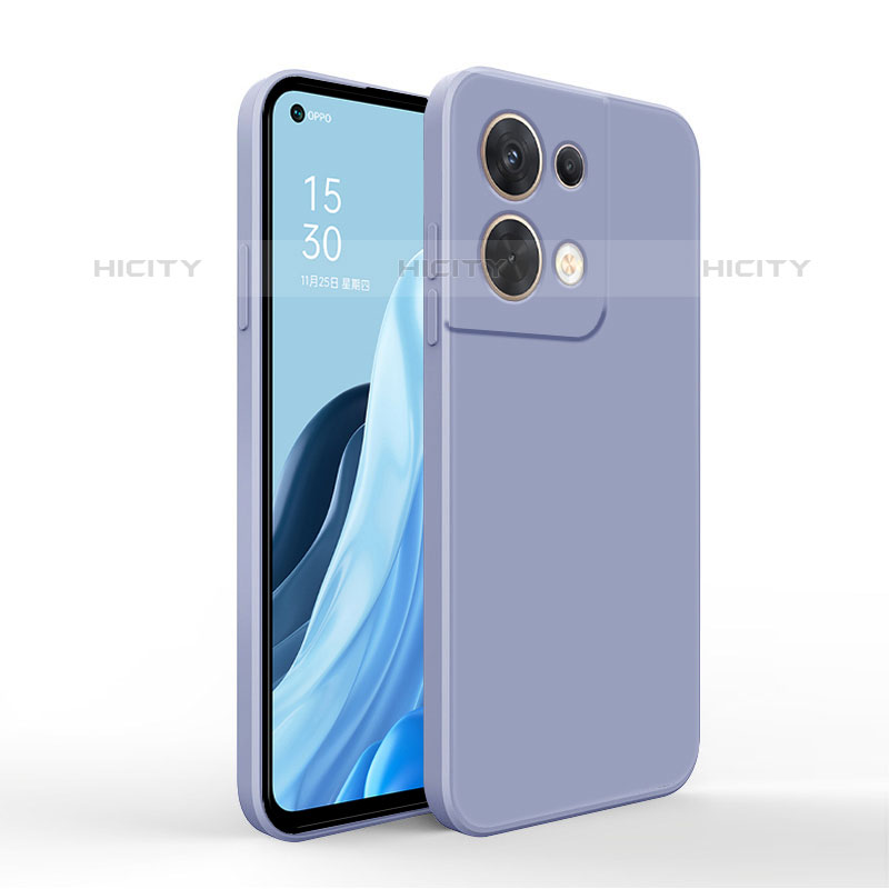 Funda Silicona Ultrafina Goma 360 Grados Carcasa para Oppo Reno8 5G Gris Lavanda