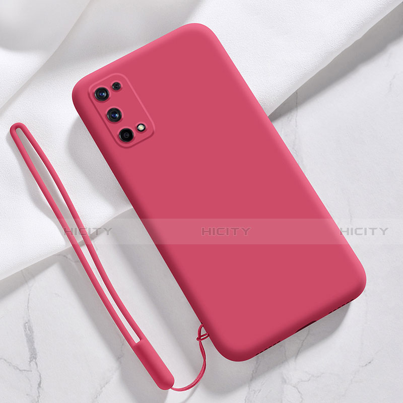 Funda Silicona Ultrafina Goma 360 Grados Carcasa para Realme X7 5G Rojo Rosa