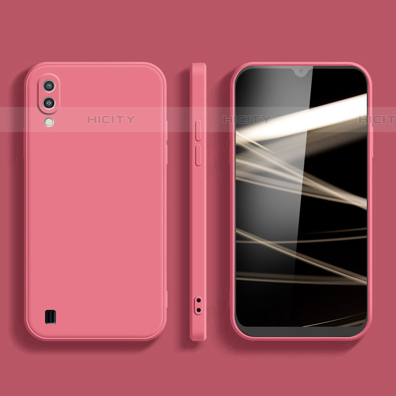Funda Silicona Ultrafina Goma 360 Grados Carcasa para Samsung Galaxy A01 SM-A015 Rosa Roja