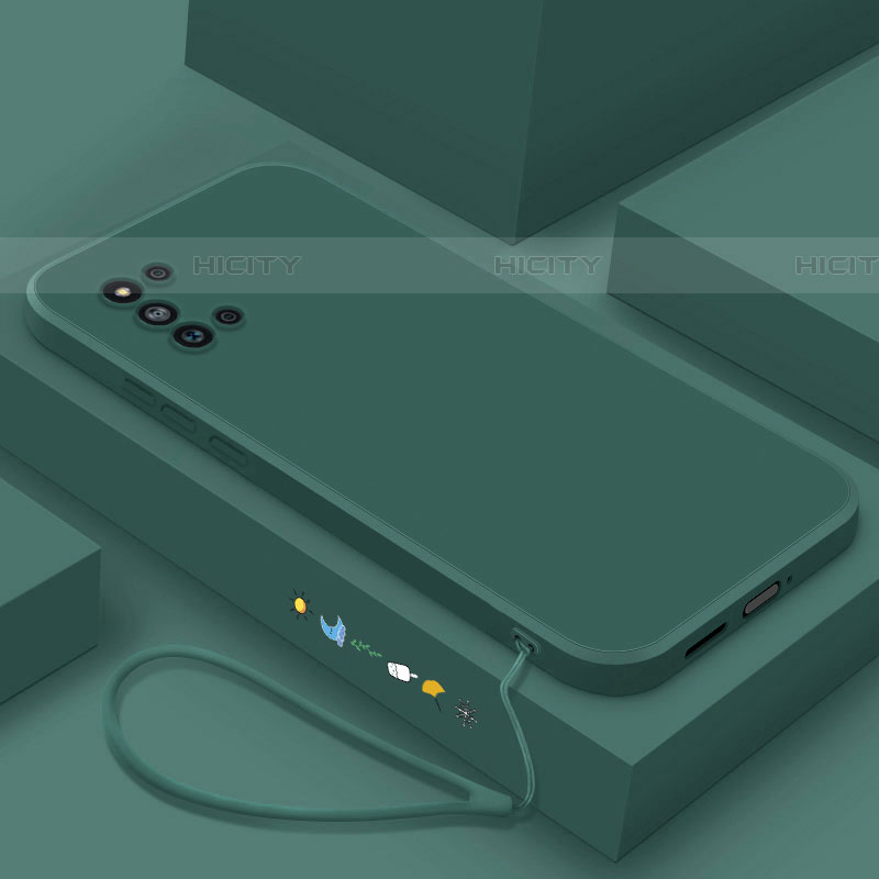Funda Silicona Ultrafina Goma 360 Grados Carcasa para Samsung Galaxy F52 5G Verde Noche