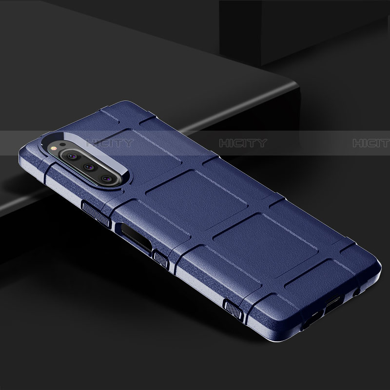 Funda Silicona Ultrafina Goma 360 Grados Carcasa para Sony Xperia 5 Azul