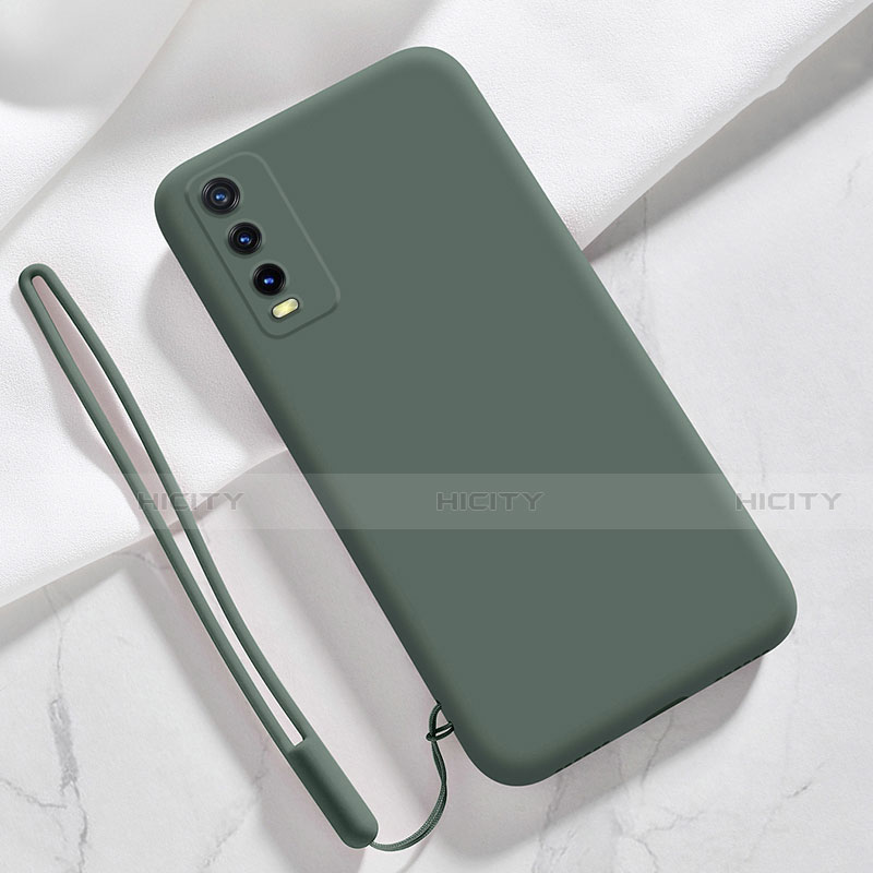 Funda Silicona Ultrafina Goma 360 Grados Carcasa para Vivo Y12s Verde Noche