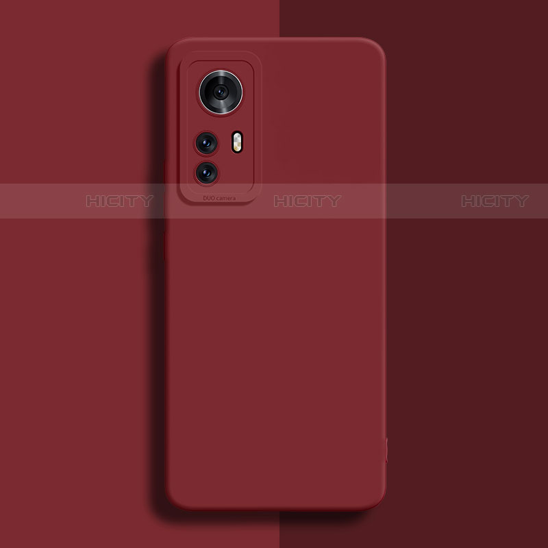 Funda Silicona Ultrafina Goma 360 Grados Carcasa para Xiaomi Mi 12 Pro 5G Rojo Rosa