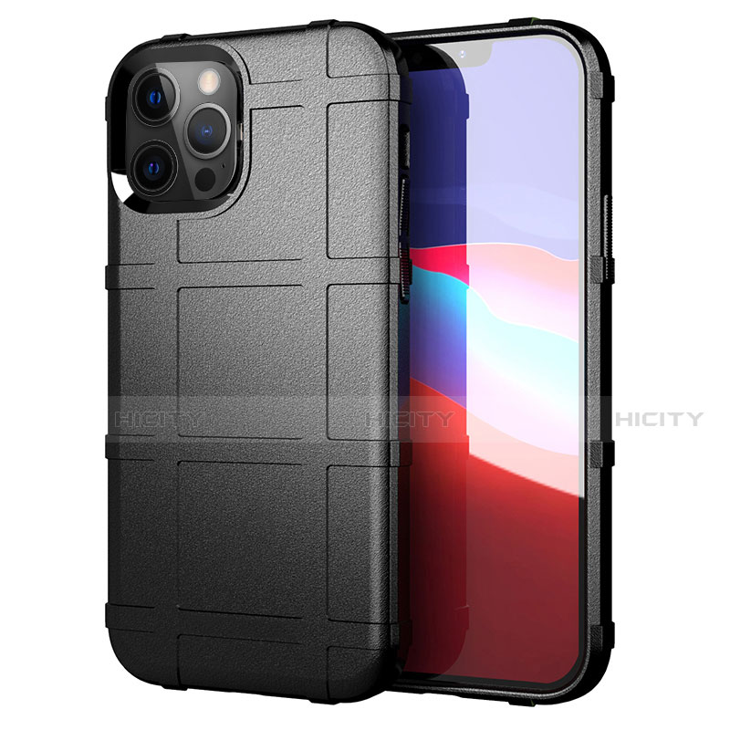 Funda Silicona Ultrafina Goma 360 Grados Carcasa S01 para Apple iPhone 12 Pro Max Negro