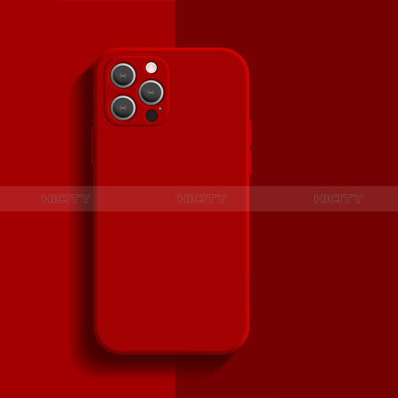 Funda Silicona Ultrafina Goma 360 Grados Carcasa S01 para Apple iPhone 14 Pro Max Rojo Rosa