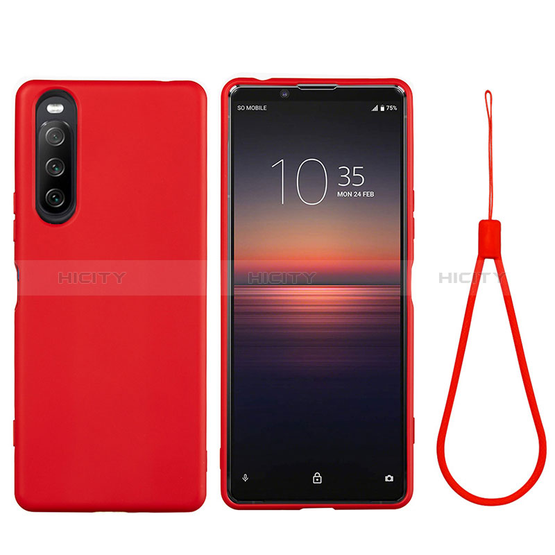 Funda Silicona Ultrafina Goma 360 Grados Carcasa S01 para Sony Xperia 10 III Lite Rojo