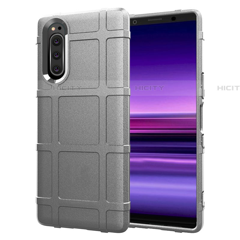 Funda Silicona Ultrafina Goma 360 Grados Carcasa S01 para Sony Xperia 5 Plata