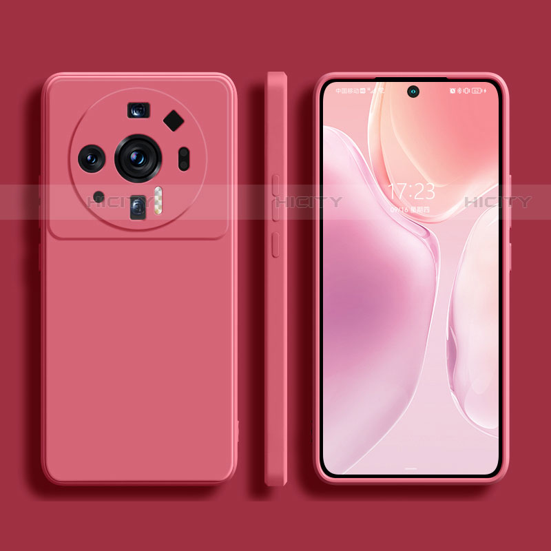 Funda Silicona Ultrafina Goma 360 Grados Carcasa S01 para Xiaomi Mi 12 Ultra 5G Rojo Rosa