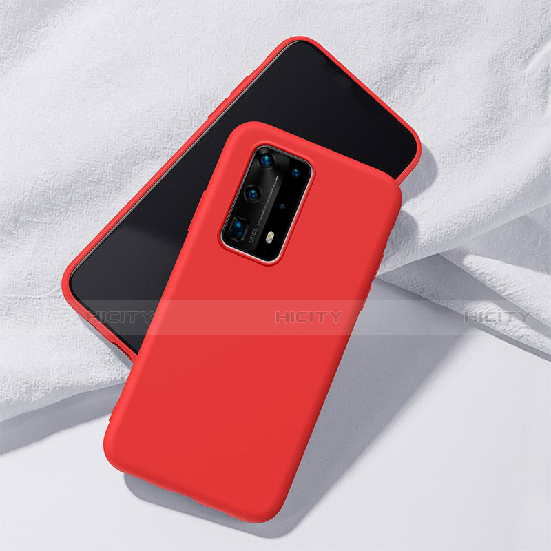 Funda Silicona Ultrafina Goma 360 Grados Carcasa S02 para Huawei P40 Pro+ Plus Rojo
