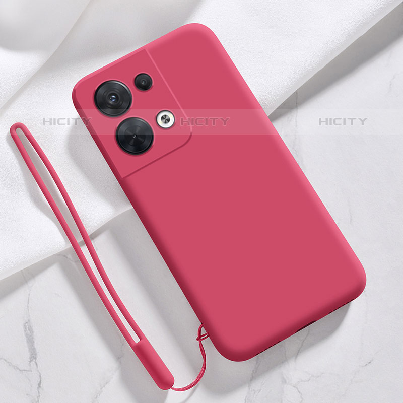 Funda Silicona Ultrafina Goma 360 Grados Carcasa S02 para Oppo Reno8 5G Rojo