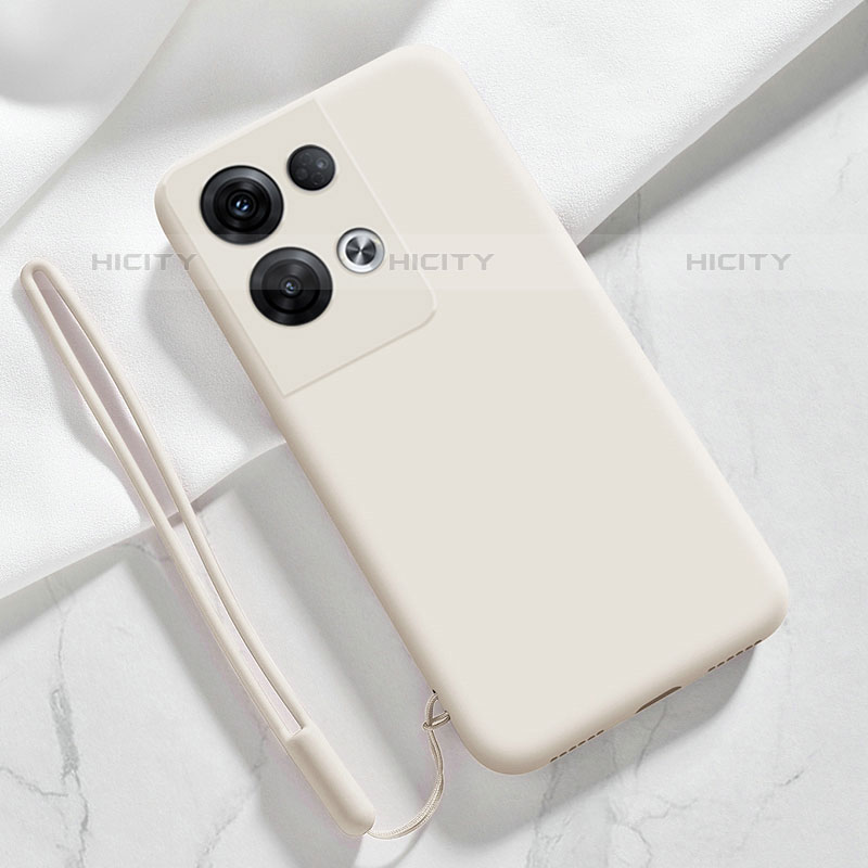 Funda Silicona Ultrafina Goma 360 Grados Carcasa S02 para Oppo Reno8 Pro+ Plus 5G Blanco