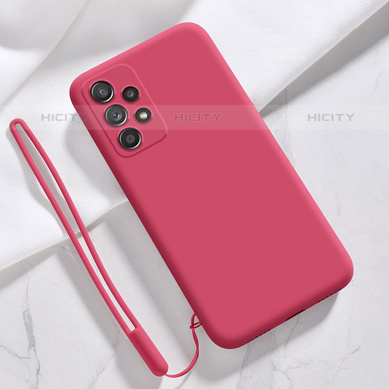 Funda Silicona Ultrafina Goma 360 Grados Carcasa S02 para Samsung Galaxy M32 5G Rosa Roja